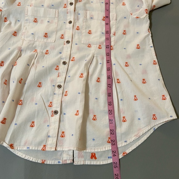Maeve Anthropologie Blouse Size 2 Miette Teepee Camping Buttons Long Sleeves - Picture 7 of 8